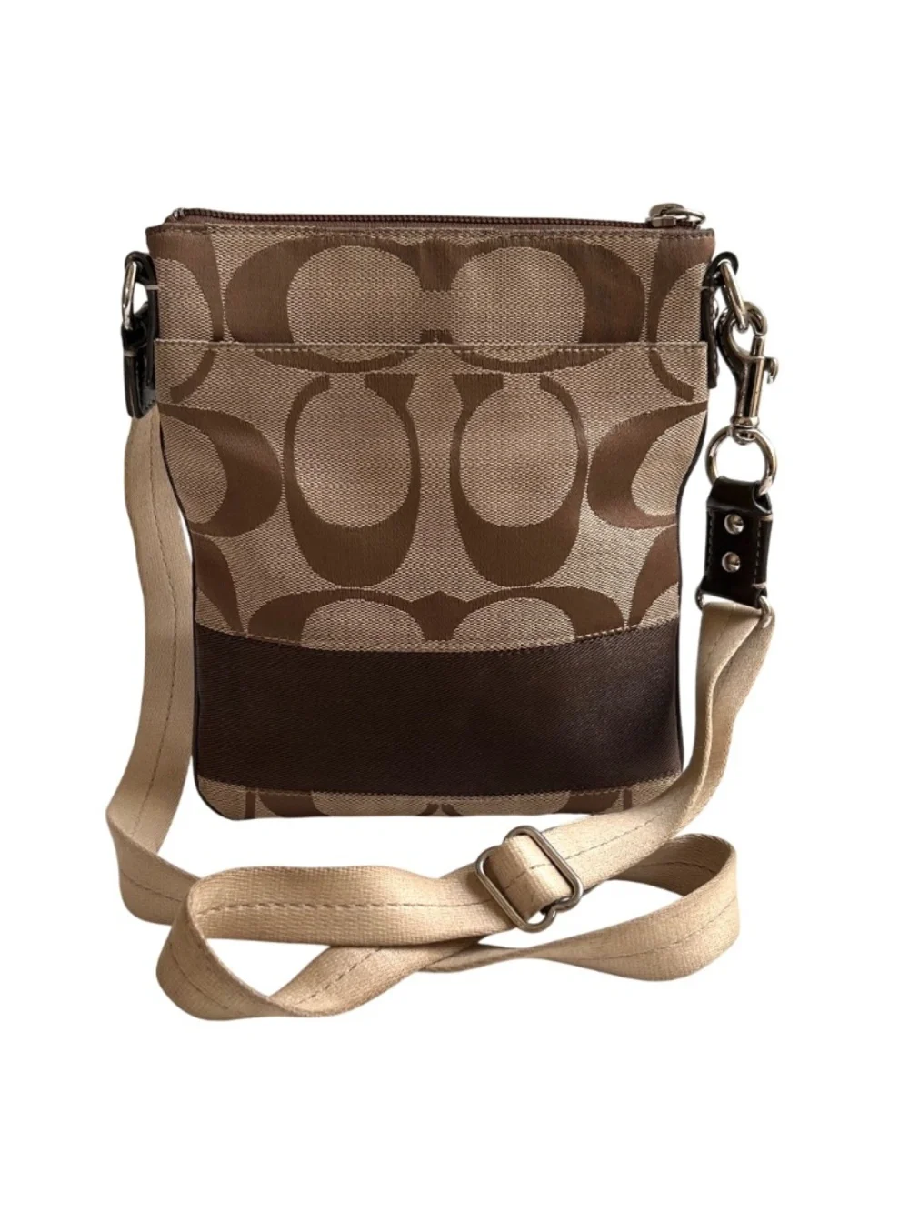 Coach Signature Monogram Canvas Crossbody Bag